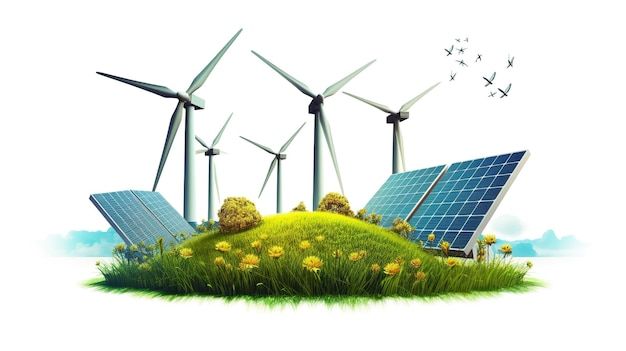 renewable energy isolated on white generative ai premium ai generated image